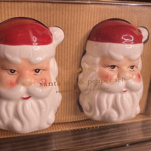 Pottery Barn Hand Painted Nostalgic Style Santa Head Salt & Pepper Shakers 🎅🏻 - Picture 5 of 13